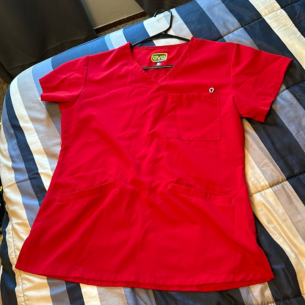 Red Scrub Top